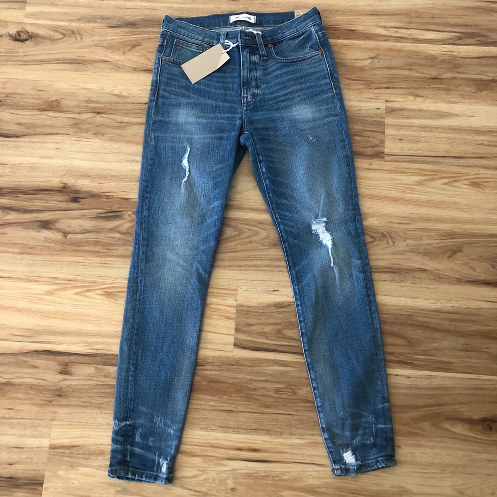 NWT Madewell sz27 distressed high riser skinnys